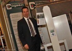 Gertjan Bosman of EMS was standing inside Cogas' booth with the award winning Macview Greenhouse Gas Analyzer.