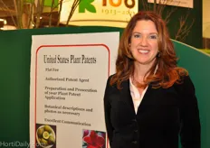 Patent Agent Cassy Bright from Hortis USA in the SUSTA booth.
