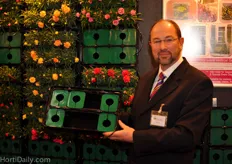 Ian Cole attracted many visitors to his stand with the VertiGarden system.