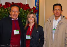 BellaRosa, Rose Connection Ecuador: CEO Gonzalo Luzuriaga, Sales chief Maggie Villacreces and Giovanni Almeida, marketing and sales.