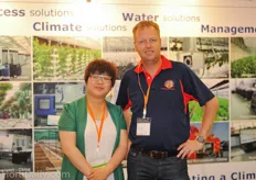 Mu Xuemei from Priva Asia and Luuk Runia from Asian Perlite/ Greenhouse Solutions Asia.