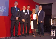 The TGA organization behind the British Tomato Conference: Phil Pearson (APS Salads), Rob Jackobson (RJ Consultancy), Nigel Bartle (North Bank Growers) and Julie Woolley and Phil Morley from the TGA.