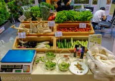 Greenhouse grown vegetables on sale at the booth of IDEA/AgriGarden