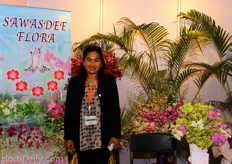 Thuyanin Somporn, Managing Director of Sawasdee Flora in Bangkok. Her flowers are mainly exported to Europe and Asia.