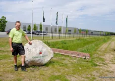 Chief cultivation Ton Peters at the entrance of Emsland Gemüse