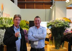 Micheal Heemskerk from Rotoflowers with a visitor.