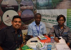 Sahil Patel, Morris Kaman and Esther Towonei of Irrico, Hortipro and IrriSun.