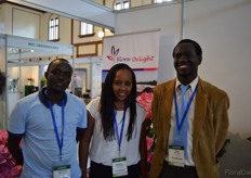 Derrick Kolnange, Shania van Sandy and Ken Wangwe of FloraDelight.