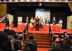 H.E. Margaret Kenyatta receives a new type of rose named 'Lady Margaret' in the First Lady's honour.