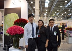 Luis Capilla, Isabel Sanchez and translator Danilo of Rosa de Saron. They grow around 77 rose varieties in a 30 ha sized greenhouse in Ecuador.