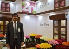 Narendra Patil of Soex Flora. It is their first time and they are the only Indian company exhibiting in this show. They grow roses in a 50 ha sized greenhouse. They want to enter the Russian market with their middle segment roses.