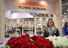 Natalia Franco of Flores Aurora. They grow roses, carnations and mini carnations in a 33 ha sized greenhouse in Colombia.