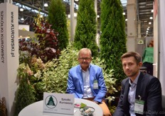 Grzegorz Kurowski and Jakub Kurowski of Szkolki Kurowscy. They grow shrubs and conifers on a 40 ha sized field.