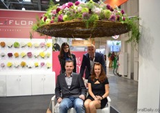 Upper left: translator of Deliflor, Upper right: John Elsgeest of Deliflor, a Dutch chrysanthemum breeding company. Bottom left: Arjen van der Meij and Svetlana Tserikalova of van Duyvenvoorde. They export flowers and plants and were visiting the show.