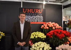 Ivan Freeman of Uhuru Flowers. He produces 46 varieties in a 17 ha sized greenhouses in Kenya. The farm is located at an altitude of 2600m above sea level, making it one of the highest rose farms in Kenya.