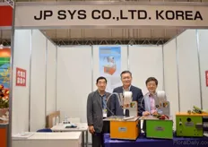 Kim Teayoung, Sang ok Park and Jae-Ro Lee of JP Sys. They manufacture binding machines and leave remover machines in Korea.