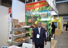De Zoysa of M.C. Enterprises. A Indian manufacturer of coir products. He was showcasing his products at the Gardex, next to the IFEX.