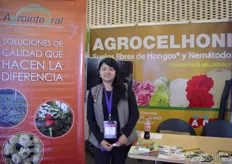 Dayana Rodriguez of Agrocelhoni, a manufacturer of plastics and disinfectants.