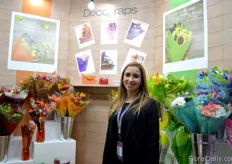 Johana Pulido of Deco wraps. They supply sleeves, clips and sheets. According to Pulido, the custom made sleeve are popular at the moment.