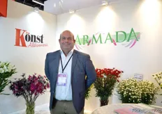 Gerard Lentjes of Armada. Together with Könst they established Armada Latina in Colombia. They are at the exhibition to find a market for their chrysanthemums. According to Lentjes, trials are running are running at the moment.