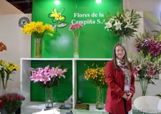 Alexandra Jimenez Soto of Flores de La Campina. They mainly grow lilies, but also some callas in a 20 ha sized greenhouse in Colombia. Their main export markets are the US, Canada and Puerto Rico.
