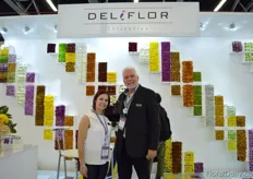 Catalina Correa and Manuel Marin Tobon of Deliflor chrysanthen. According to Tobon, the Anastasias, Zemblas and disbud chrysanthemums are the most popular in Colombia.