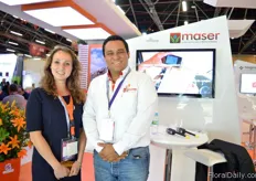 Saskia Hoebee of NCH and Andres Marin of Maser. The are the dealer of the Dutch Royal Eijkenkamp.