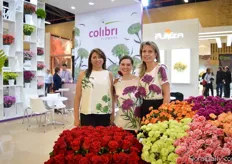 Patricia, Consuelo and Natalia of Colibri Flowers. They grow carnations, spring carnations, green balls and one variety of roses in a 2 farms with a total size of 60 ha. Their main export markets are Japan and Europe.