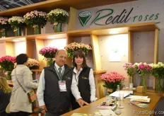 Fernando Arenas Alvarez and Sandra Cordero Velasquez of Redil roses. They grow roses and spray roses in a 40 ha sized greenhouse in Colombia. Their roses are being shipped to countries all over the world.