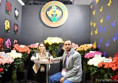 Joanna and Jose Luis Ardila Bagos of Inversiones Bella Flor. They grow 13 rose varieties in a 10 ha sized greenhouse in Colombia. Their main markets are Europe, Kuwait and the US.
