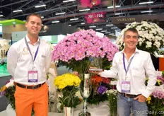 Bas Pellemnaars and Ivan Dario Perez of Dümmen Orange. They won the first price in the category breeding of chrysanthemums.