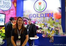 Lynne Finol of Golden Flowers. They do the marketing for 40 Colombian farms in th US and Canada. All the farms they deal with are Florverde certified.