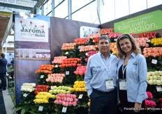 Jaime Rodriguez and Carolina Castillo of Jaroma Roses. They grow roses in a 30ha sized greenhouse in Colombia.
