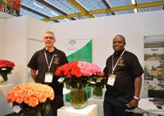 Joseph Kamau and Fabian Philippart of FleurAfrica. They produce 16 rose varuetues in a 35 ha sized farm in Kenya. They are planning to add 6-8 ha next year and to grow to 100 ha.
