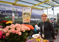 Tania Dolynko of Grupo Andes. They grow roses in a 45 ha sized greenhouse and alstroemerias in a 5 ha sized greenhouse. Their main markets are the United States, Europe and Russia. According to Dolynko, China is a upcoming market as they demand for large headed roses and they mainly produce small headed roses.