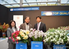 Translator, Yuji Yoneda and Aoyama Kaneto of Kaneya. They are at the show to look for opportunities to export Japanese flowers to Europe.