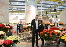 Göran Basjes and Wiebke Kordes of Kordes Roses.They displayed their varieties per continent. So, Kordes Roses will only license growers in certain continents with certain varieties.