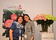 Fanny Enriques and Sofia Penaherrera of Sachaflor. They grow 21 varieties of roses in a 6 ha sized greenhouse in Ecuador.