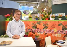 Jerome O'neill of Vista Farms. The USA is their main market, but they want to increase their volumes to Europe. The Copas gold is their newest Bougainvillea. They will start selling it this year in the US. The Bougainvillea Ruby was introduced in the US in 2014 and the Rio Opal in 2015. Both varieties are doing very well in the US, but are new for the European market.