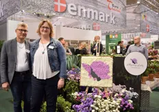 Bent Juhl Jensen and Malene Juhl Jensen from Mystery Lady. These Danish breeders are promoting their trifoiums and recently introduced cut flower asters.