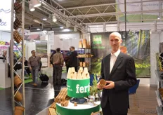 Fred Schenk of Fertil, holding the biodegradible pot.
