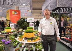 "Mads Bang Olsen of Gartneriet Lundegaard. This Danish grower cultivates sagina in a 0.5 ha sized greenhouse. It is a nice market and his plants are sold all over Europe and mainly in Germany. Ludegaard grows "happy plants"
