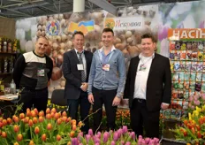 "Martin Barsechian, Arjan Langedijk, and Peter Langedijk of Jan Langedijk Flower Bulbs & Seeds with Sergiy Popil of Yaskrave (second one on the right). Peter Langedijk Flower Bulbs & Seeds has a partnership with Yaskrave. They deliver Ukraine bulbs, seeds and flowers through him. Sergiy also grows roses and fruit trees on a 10 ha sized land. According to Langedijk, the demand for bulbs and seeds is better compared to last year. "Especially over the last months we recognized an increase in demand", he says."