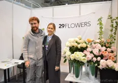 "Vadim and Eliena of Baza 29 Flowers. They are a flowershop and they recently started to import flowers from Colombia, Kenya and Italy. According to Eliena, the situation is better than last year. "People are still buying flowers", she says."