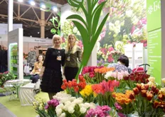 Victoria and Julia of Bonus. They import flowers from Holland, Germany and Poland.