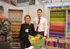 Alexandra and Valerio of President, a producer of sleeves.