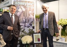 Philipppe Manguy of Meilland International. He just baptized a new rose variety called the Slavutitch.