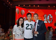 Henk Vaandrager with two major Chinese anthurium growers.