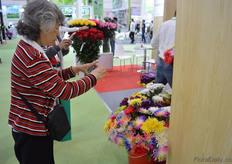 Visitors like the tinted flowers.