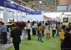 Busy at the Ecuadorian and Colombian pavilion.
